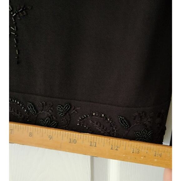 EMMA JAMES-Black-Beaded-Knit-Pullover-Cowl Neck-SIZE M-NWT - Picture 11 of 12